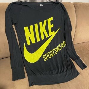 Nike Black Top with Vibrant Yellow Accent